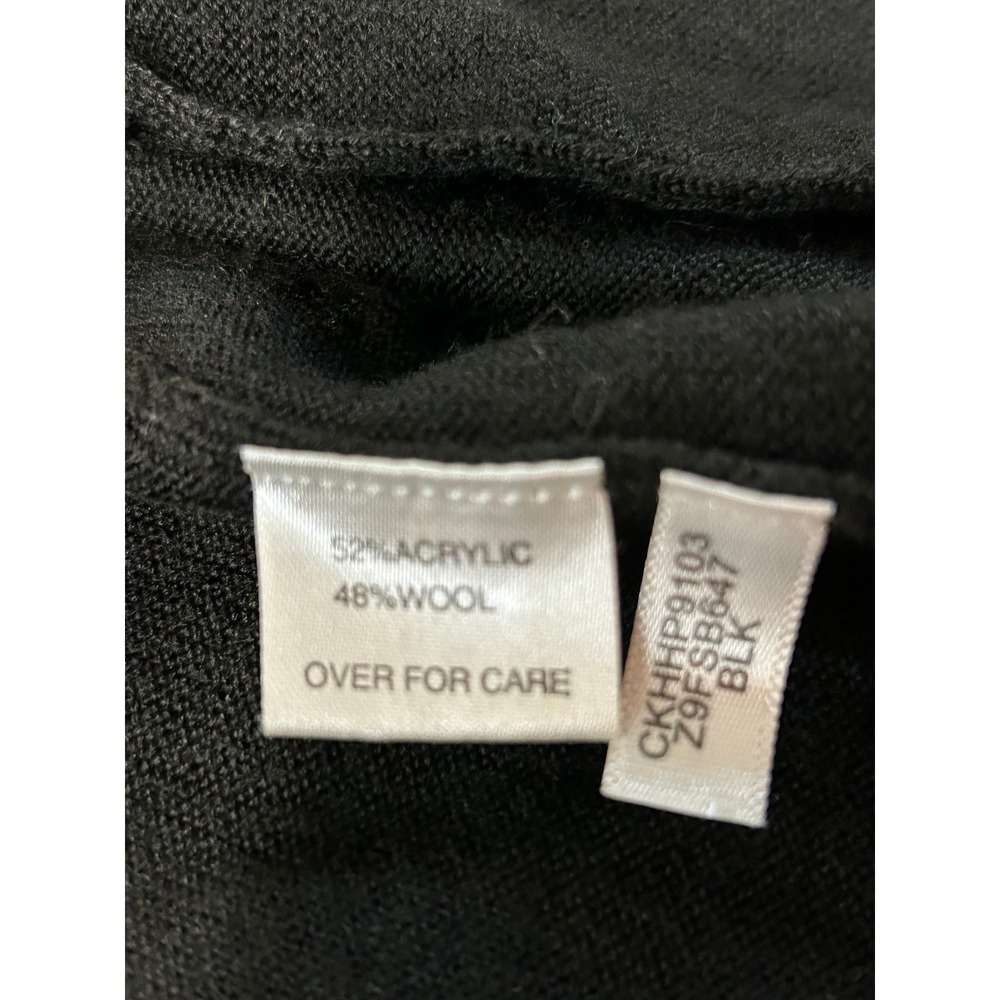 Calvin Klein Womens Black Wool Blend Open Front Shawl Collar Cardigan Sweater M - Picture 6 of 9